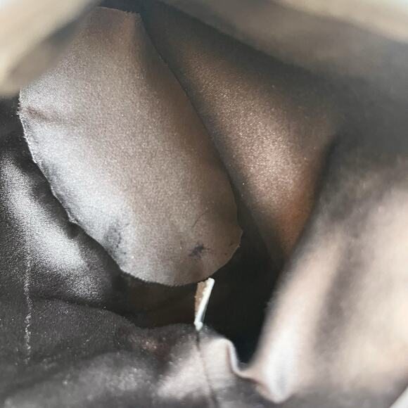 Louis Vuitton Bucket Bag Satchel Gray Satin Mini Handbag Silver Hardware Rare - Picture 10 of 13